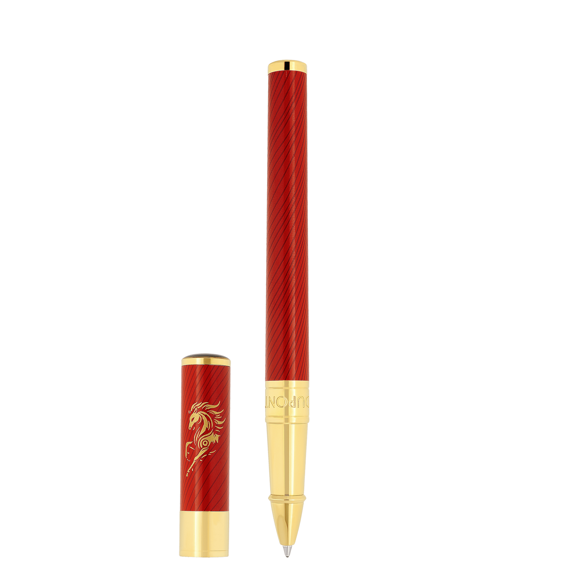 S.T. Dupont INITIAL - ROLLERBALL PEN CHINESE NEW YEAR HORSE RED — official product image