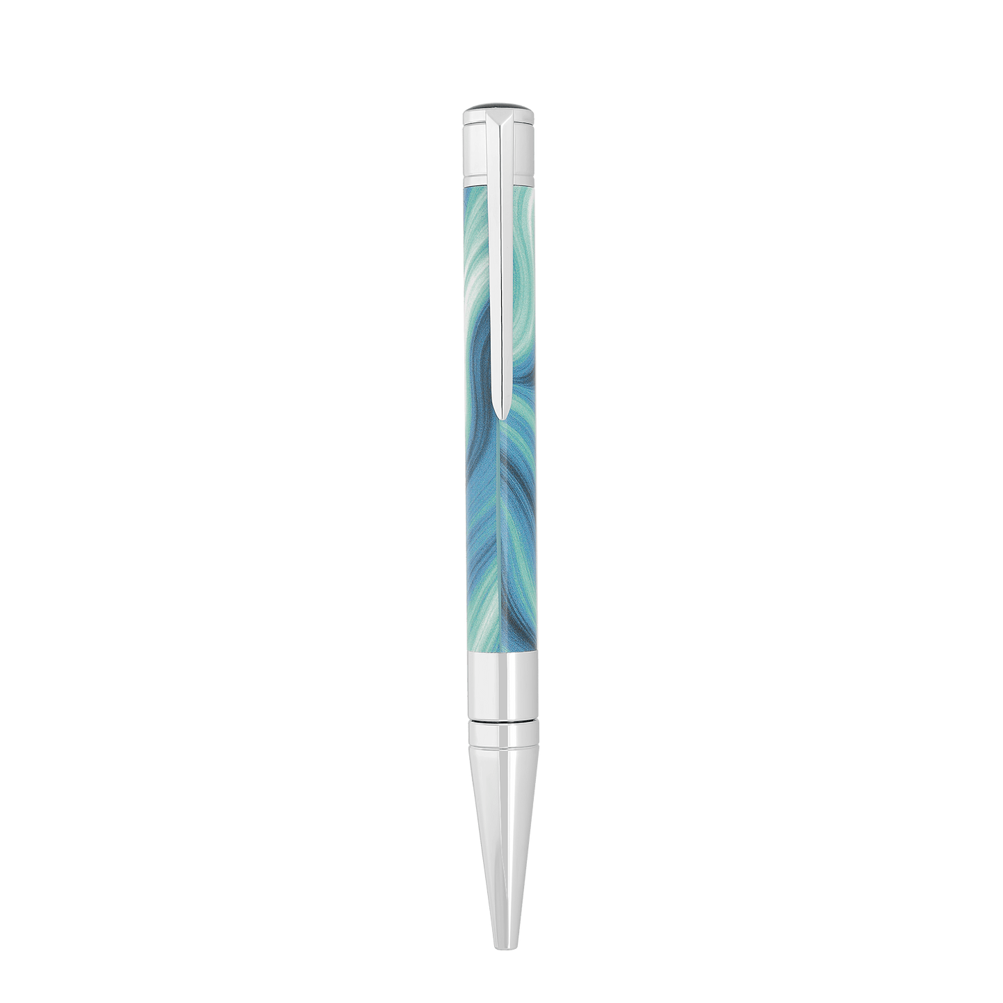 S.T. Dupont Initial Ballpoint Pen Geode Blue Chrome
