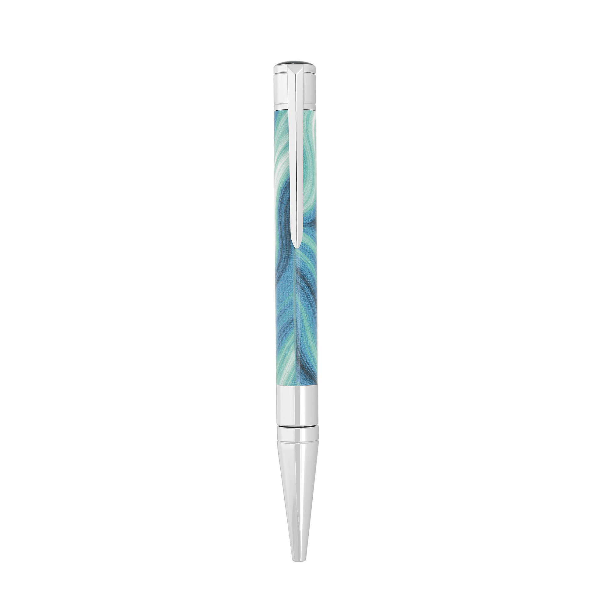 S.T. Dupont Initial Ballpoint Pen Geode Blue Chrome