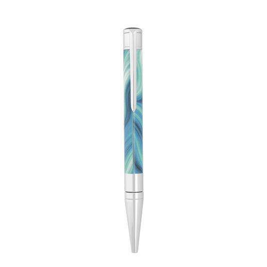 S.T. Dupont Initial Ballpoint Pen Geode Blue Chrome