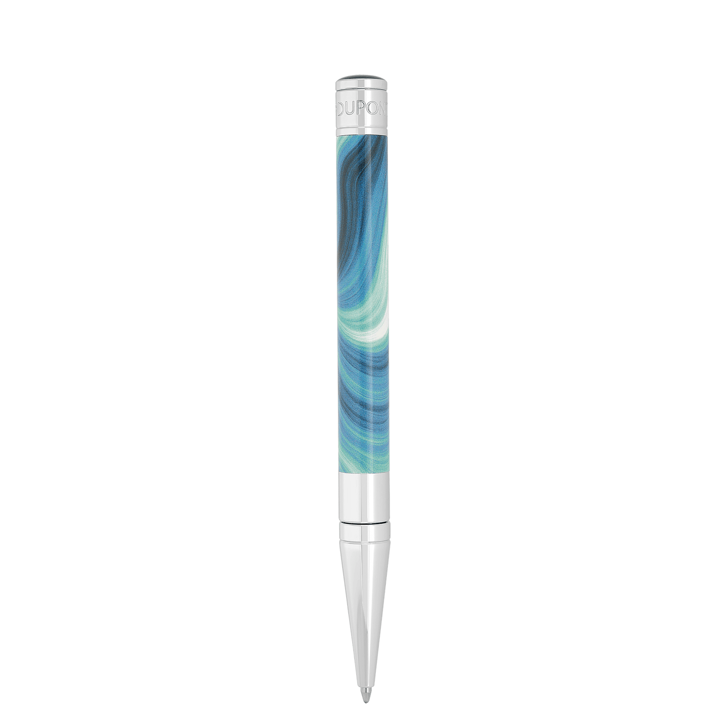 S.T. Dupont Initial Ballpoint Pen Geode Blue Chrome — detail view