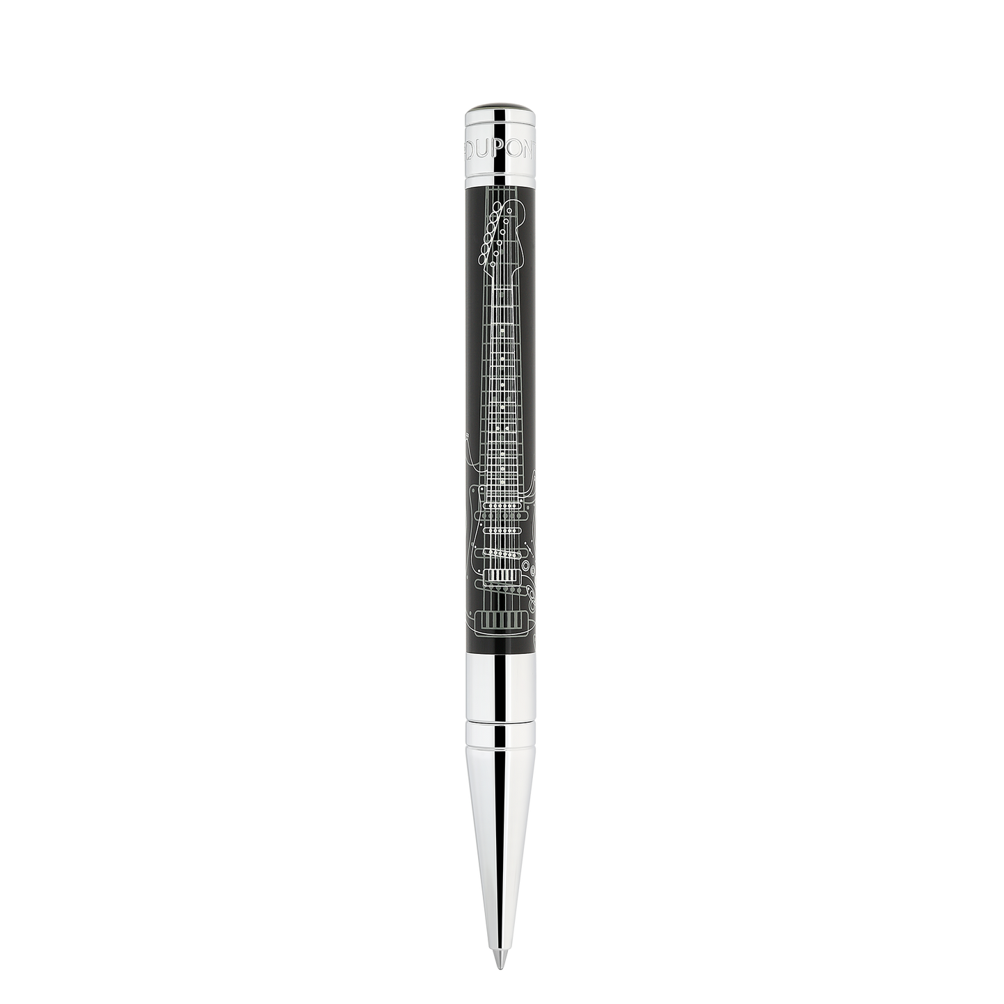 S.T. Dupont Initial Ballpoint Pen Fender Black Chrome — angle view