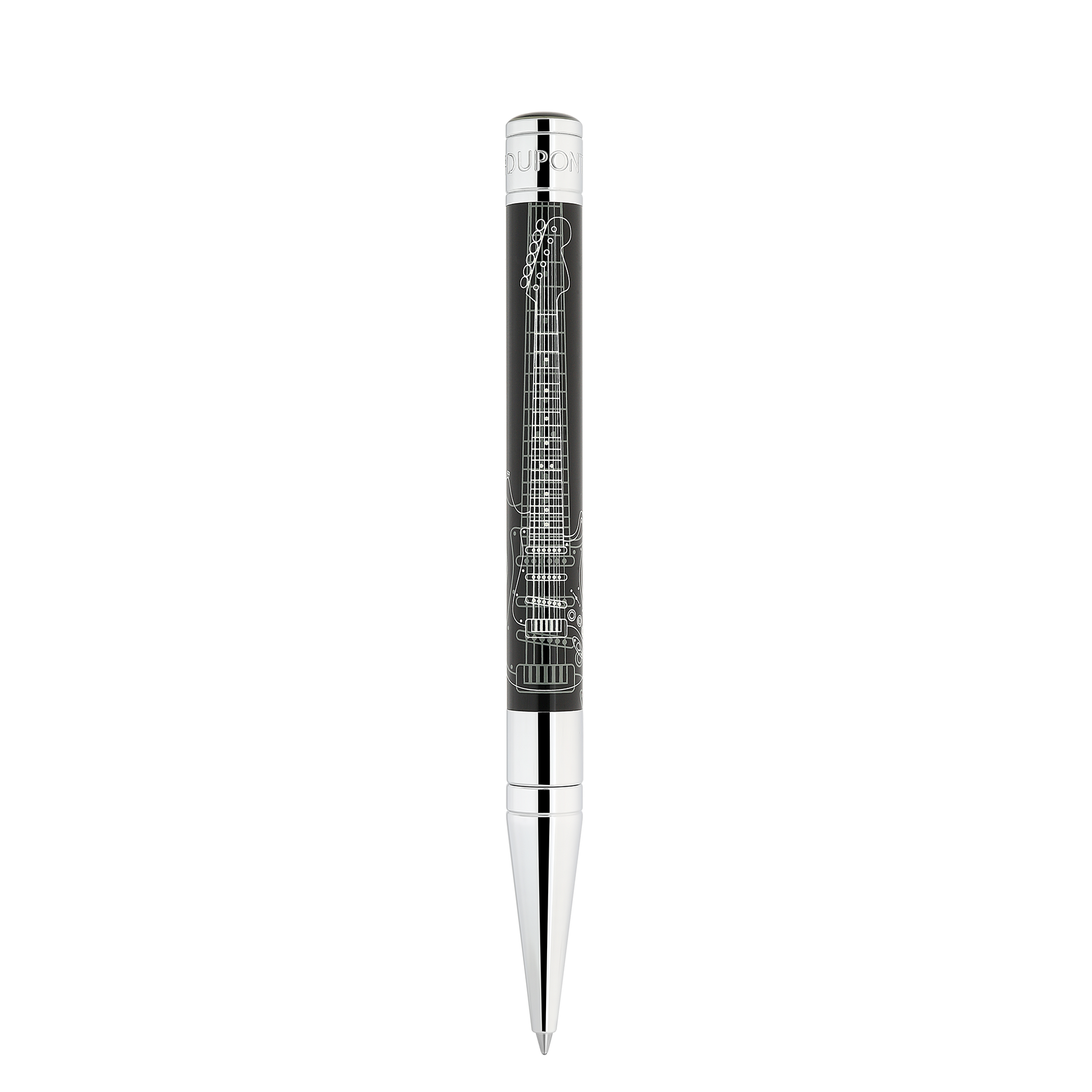 S.T. Dupont Initial Ballpoint Pen Fender Black Chrome — angle view