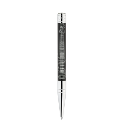 S.T. Dupont Initial Ballpoint Pen Fender Black Chrome — angle view