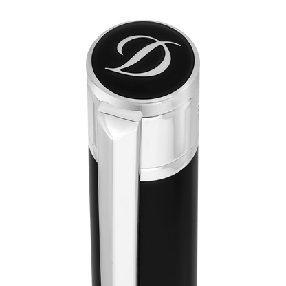 S.T. Dupont Initial Ballpoint Pen Black Lacquer Chrome — detail view