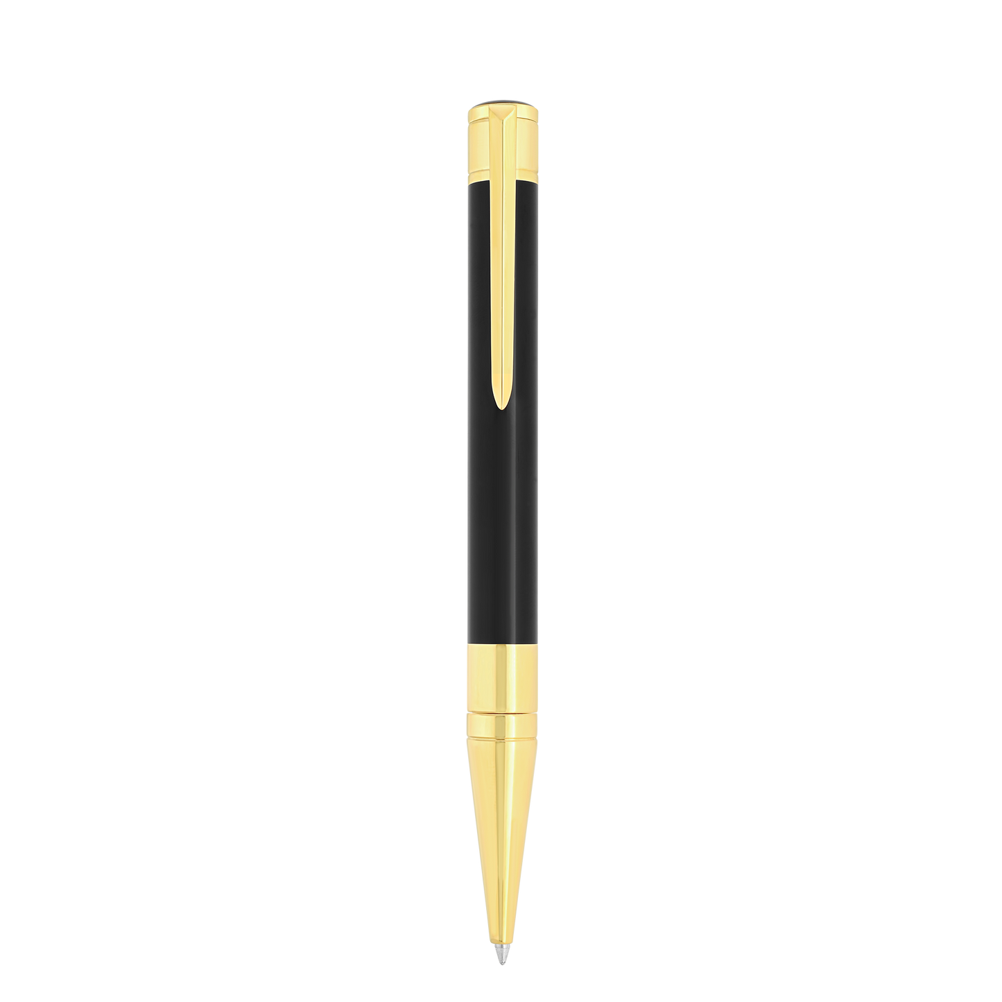 S.T. Dupont Initial Ballpoint Pen Black Lacquer Golden — angle view