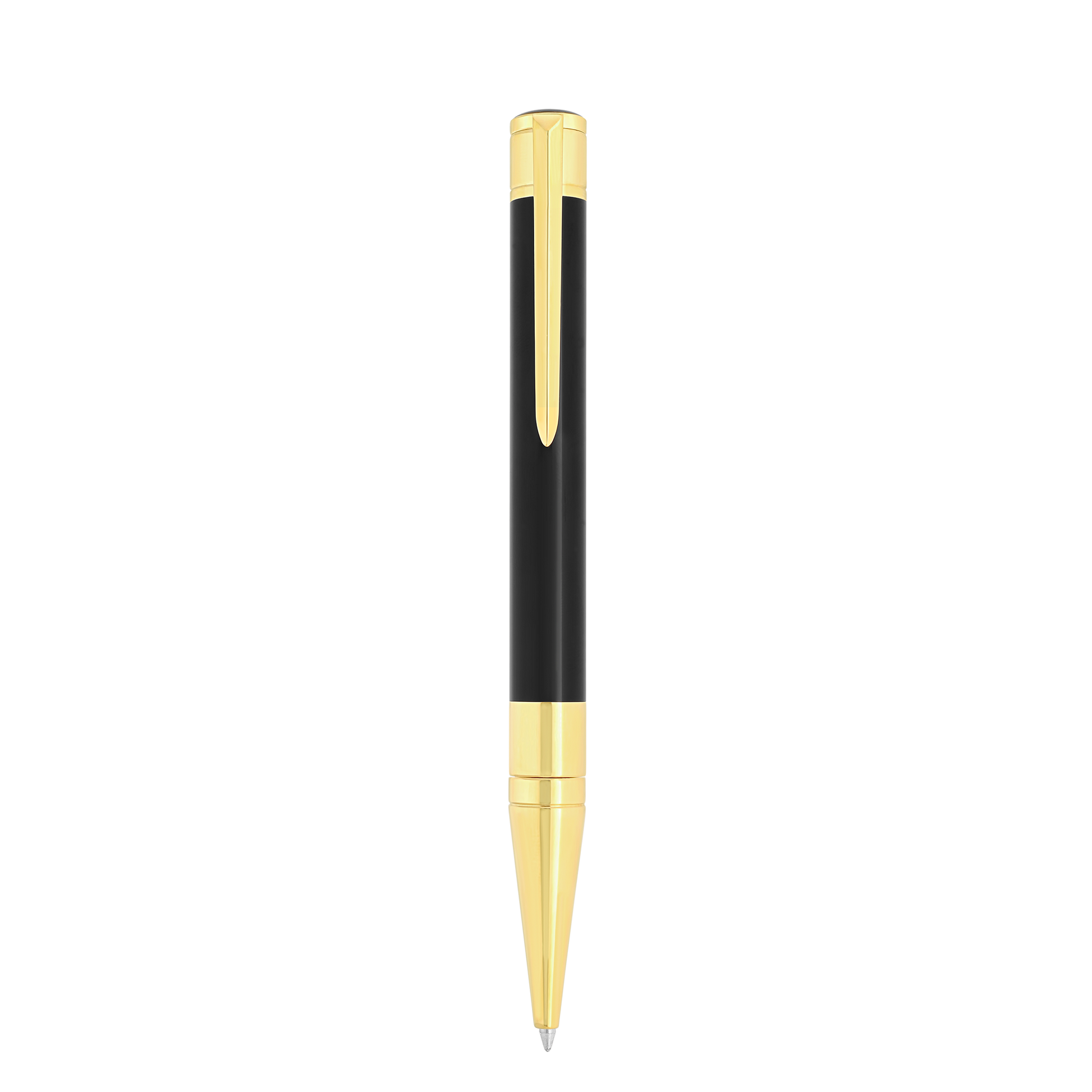 S.T. Dupont Initial Ballpoint Pen Black Lacquer Golden — angle view