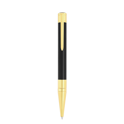 S.T. Dupont Initial Ballpoint Pen Black Lacquer Golden — angle view