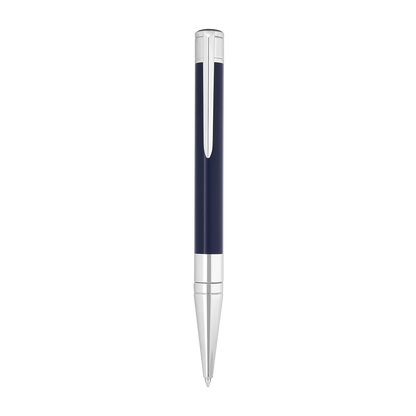 S.T. Dupont Initial Ballpoint Pen Blue Lacquer Chrome — angle view