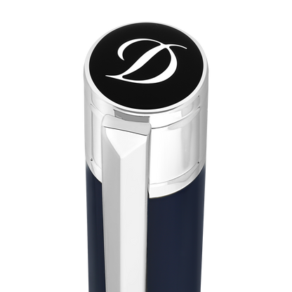 S.T. Dupont Initial Ballpoint Pen Blue Lacquer Chrome — detail view