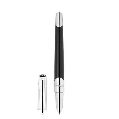 Stylo plume S.T. Dupont brillant argent noir