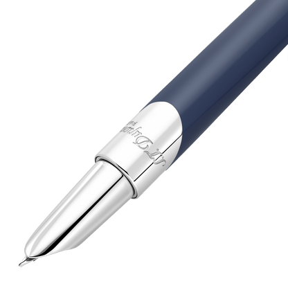Stylo plume S.T. Dupont argent bleu bleu marine — autre vue