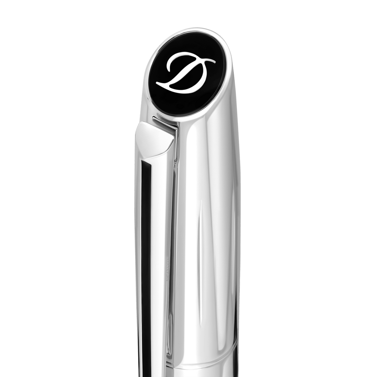 Stylo plume S.T. Dupont argent bleu bleu marine — vue de détail