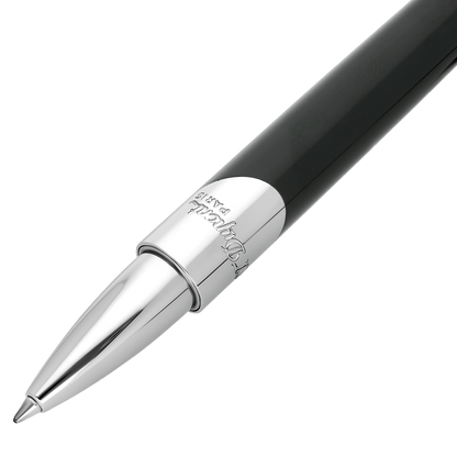 Stylo roller S.T. Dupont brillant argent noir — autre vue