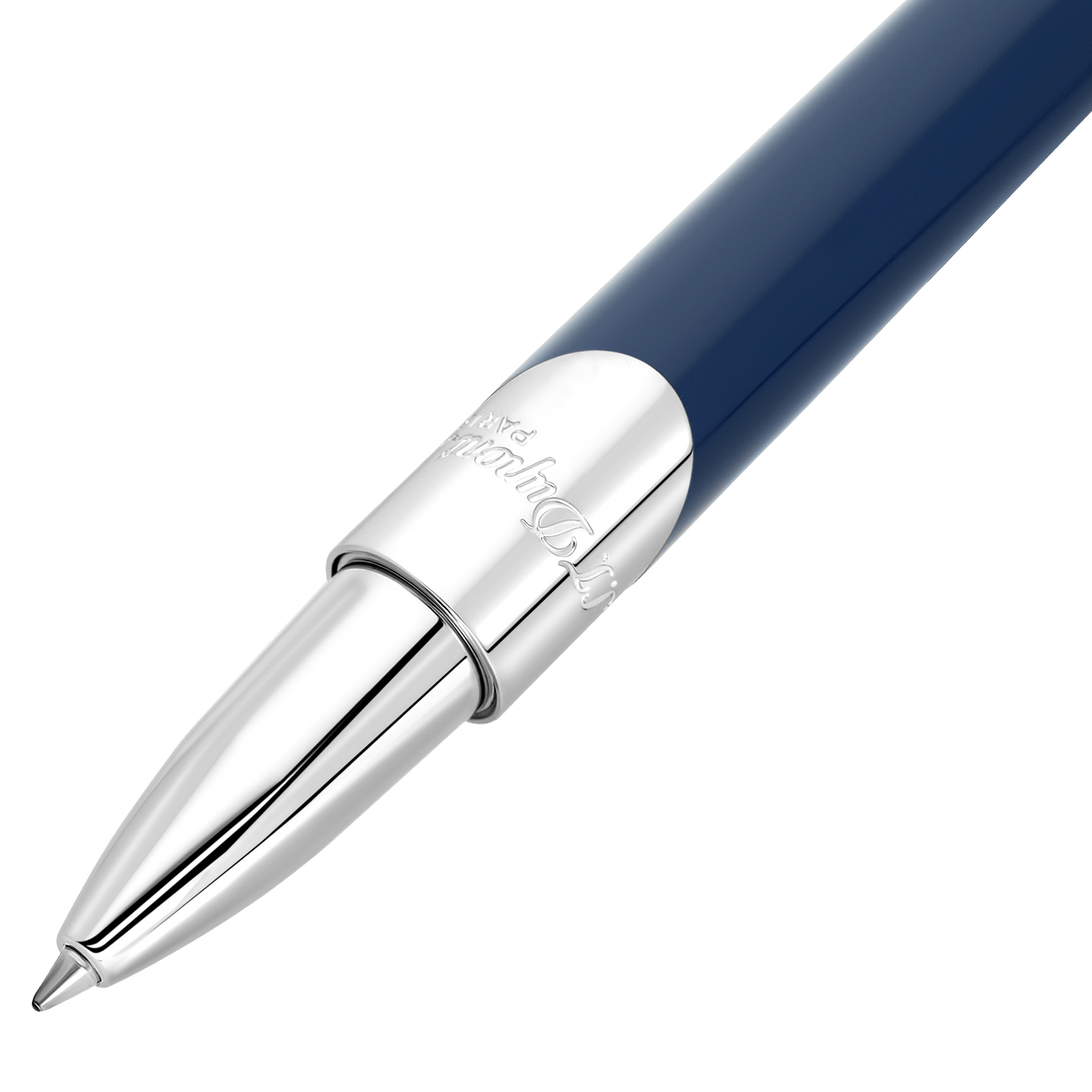 S.T. Dupont Rollerball Pen Silver Blue Navy — alternate view