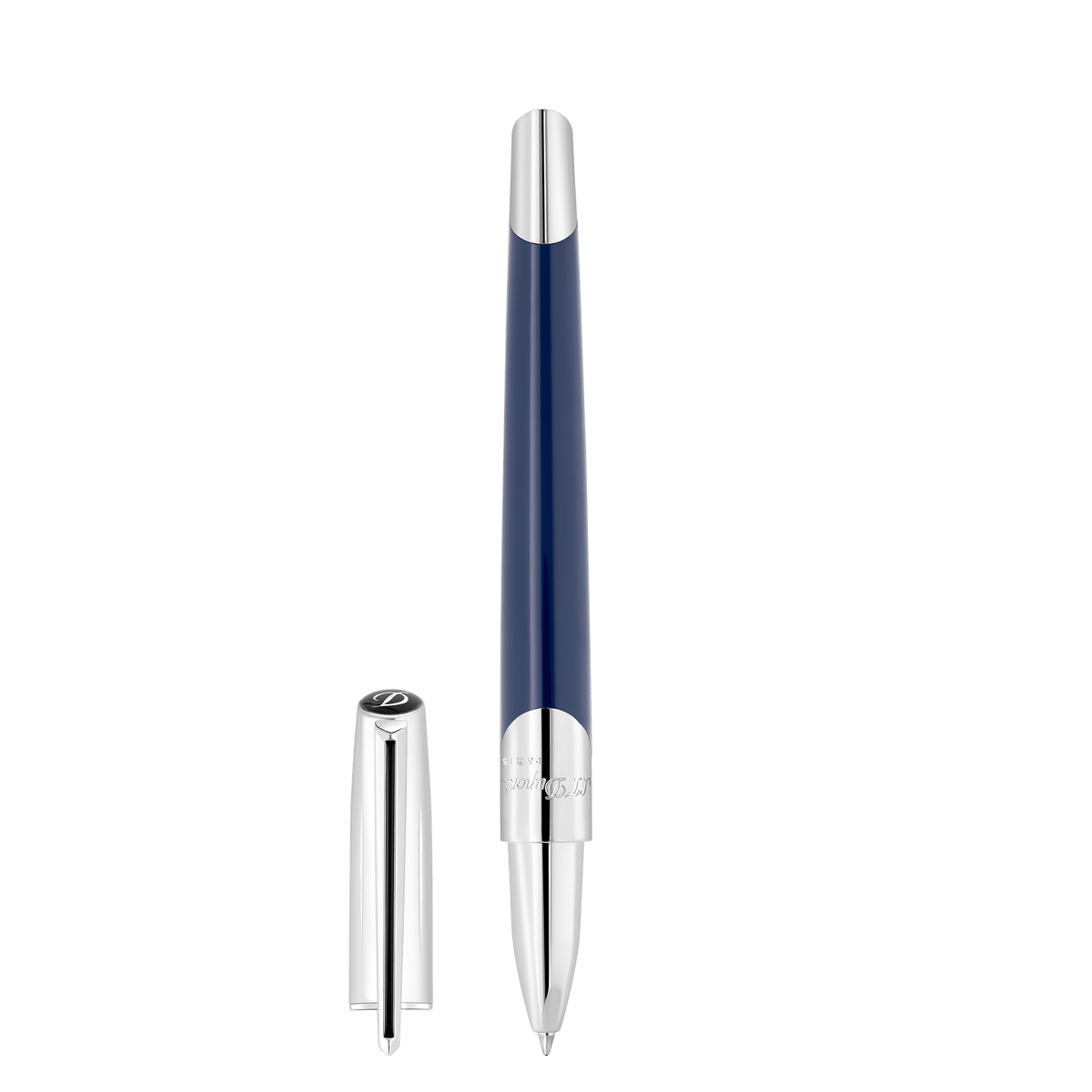 S.T. Dupont Rollerball Pen Silver Blue Navy