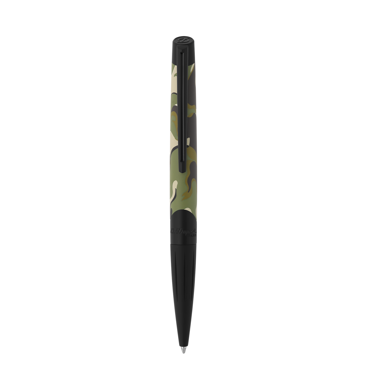 S.T. Dupont Defi Millennium Ballpoint Pen Camo Green — angle view