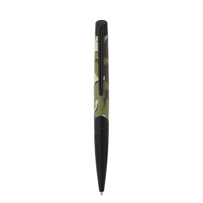 S.T. Dupont Defi Millennium Ballpoint Pen Camo Green — angle view