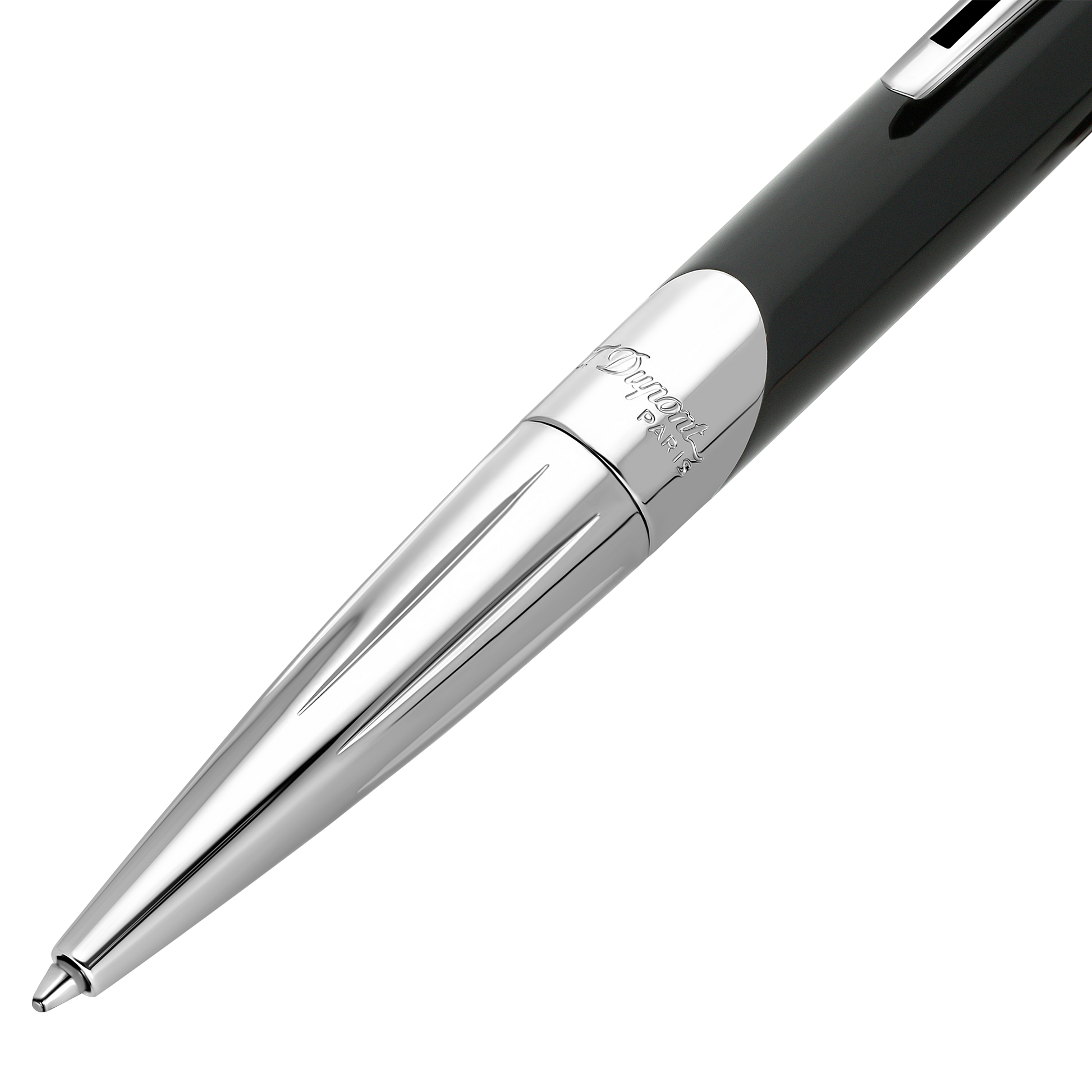S.T. Dupont Defi Millennium Ballpoint Pen Shiny Silver Black — alternate view