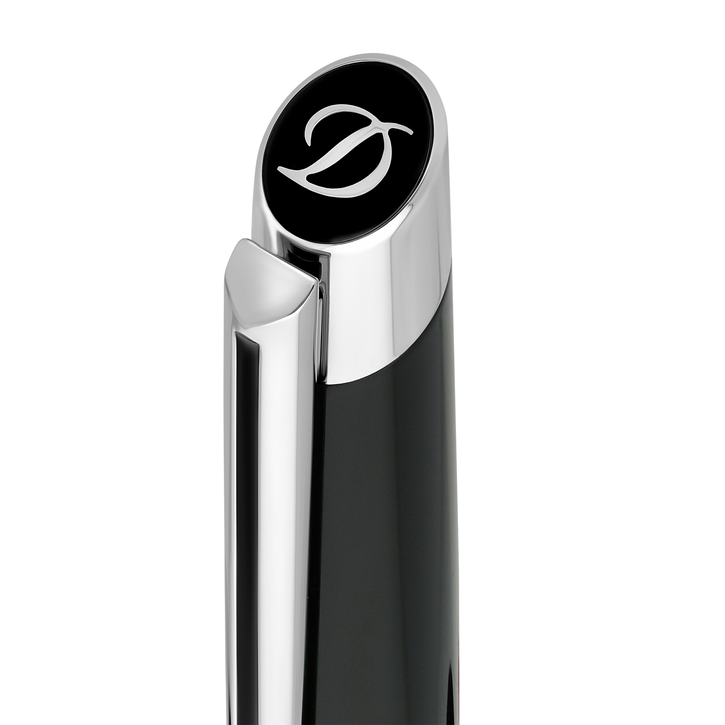S.T. Dupont Defi Millennium Ballpoint Pen Shiny Silver Black — detail view