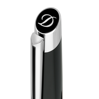S.T. Dupont Defi Millennium Ballpoint Pen Shiny Silver Black — detail view