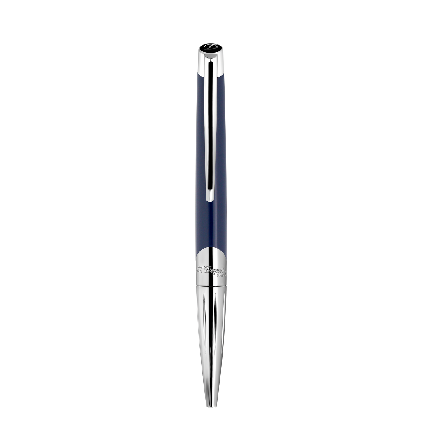 S.T. Dupont Defi Millennium Ballpoint Pen Silver Navy Blue