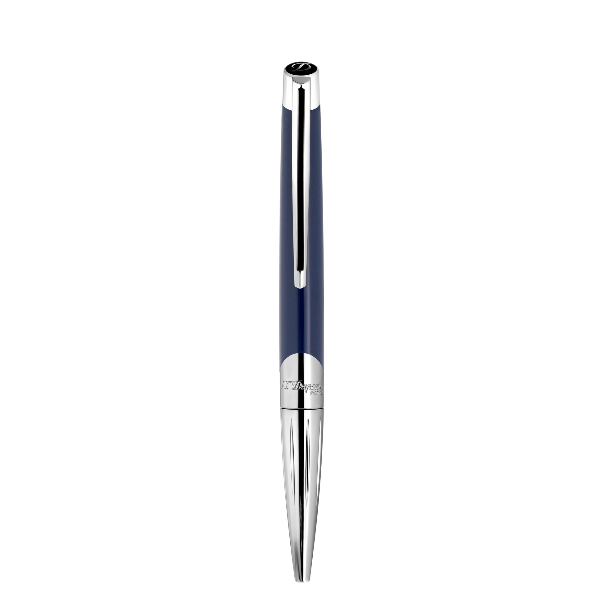 S.T. Dupont Defi Millennium Ballpoint Pen Silver Navy Blue