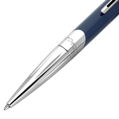 S.T. Dupont Defi Millennium Ballpoint Pen Silver Navy Blue — alternate view