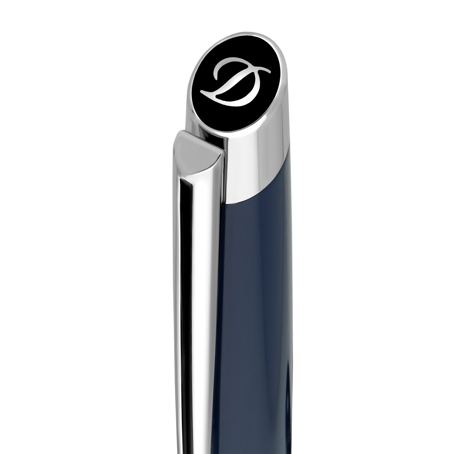 S.T. Dupont Defi Millennium Ballpoint Pen Silver Navy Blue — detail view