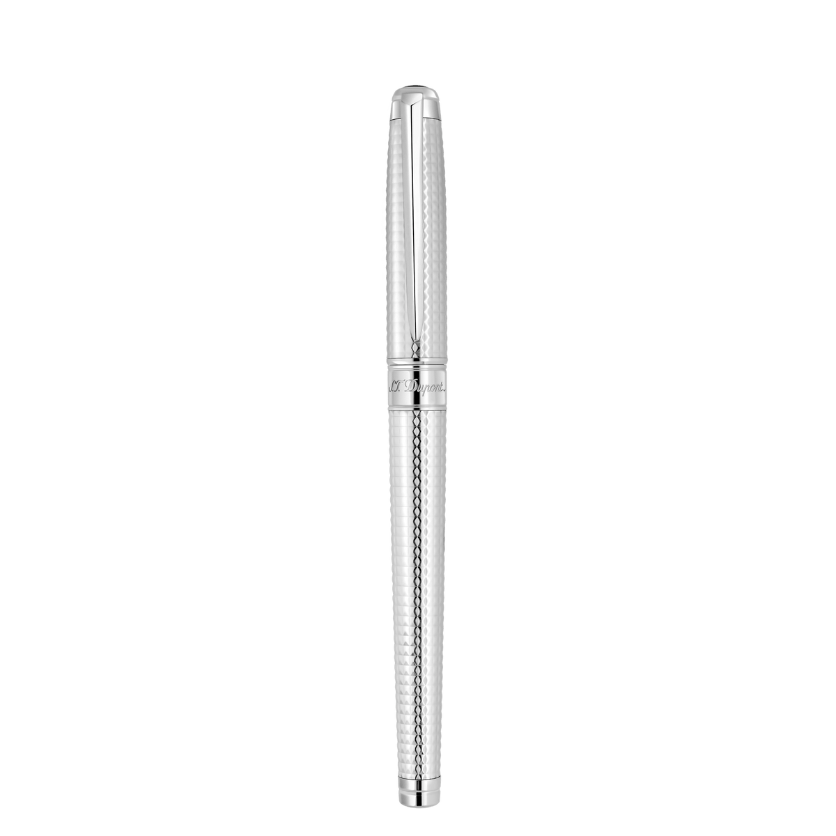 S.T. Dupont Medium D Fountain Pen Diamhead Palladium — angle view