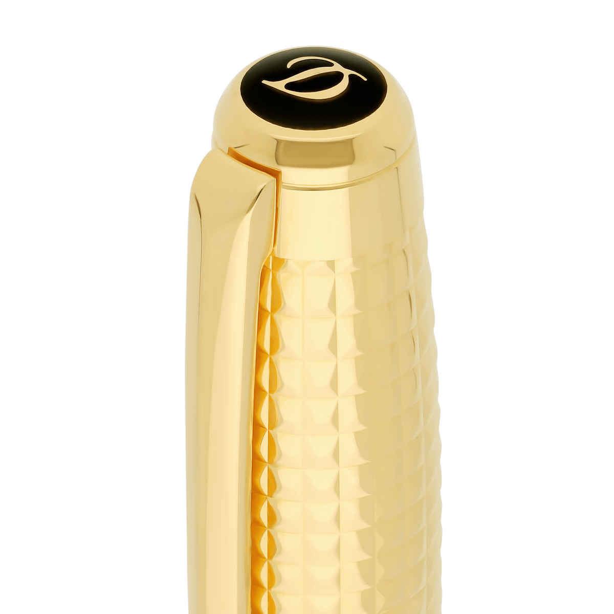 Stylo plume S.T. Dupont grand D pointe de diamant or 3N — vue de détail