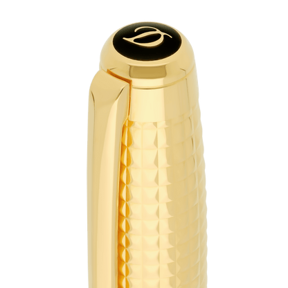 Stylo plume S.T. Dupont grand D pointe de diamant or 3N — vue de détail
