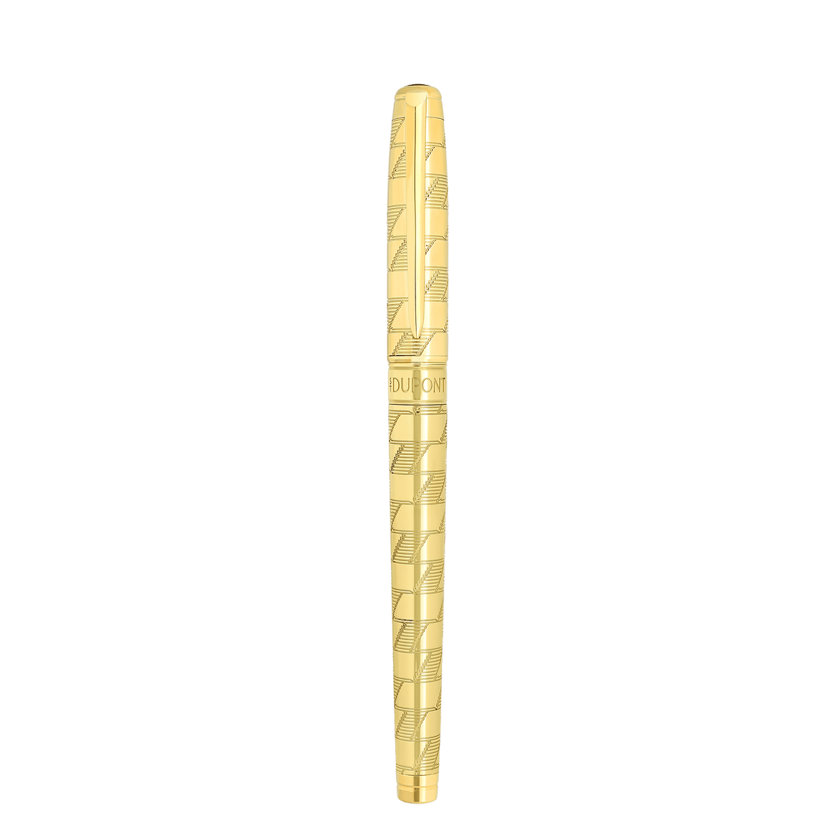 S.T. Dupont Medium D Fountain Pen 1872 Yellow Gold — angle view