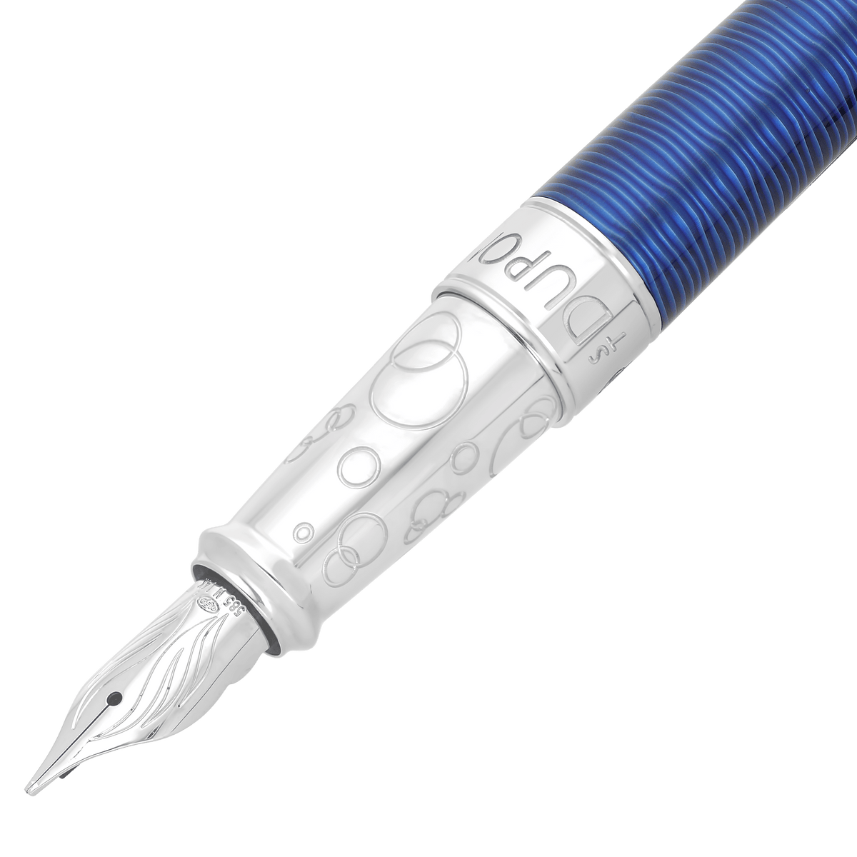 Stylo plume S.T. Dupont grand Line D Eternity Gulf Stream palladium — vue de trois quarts