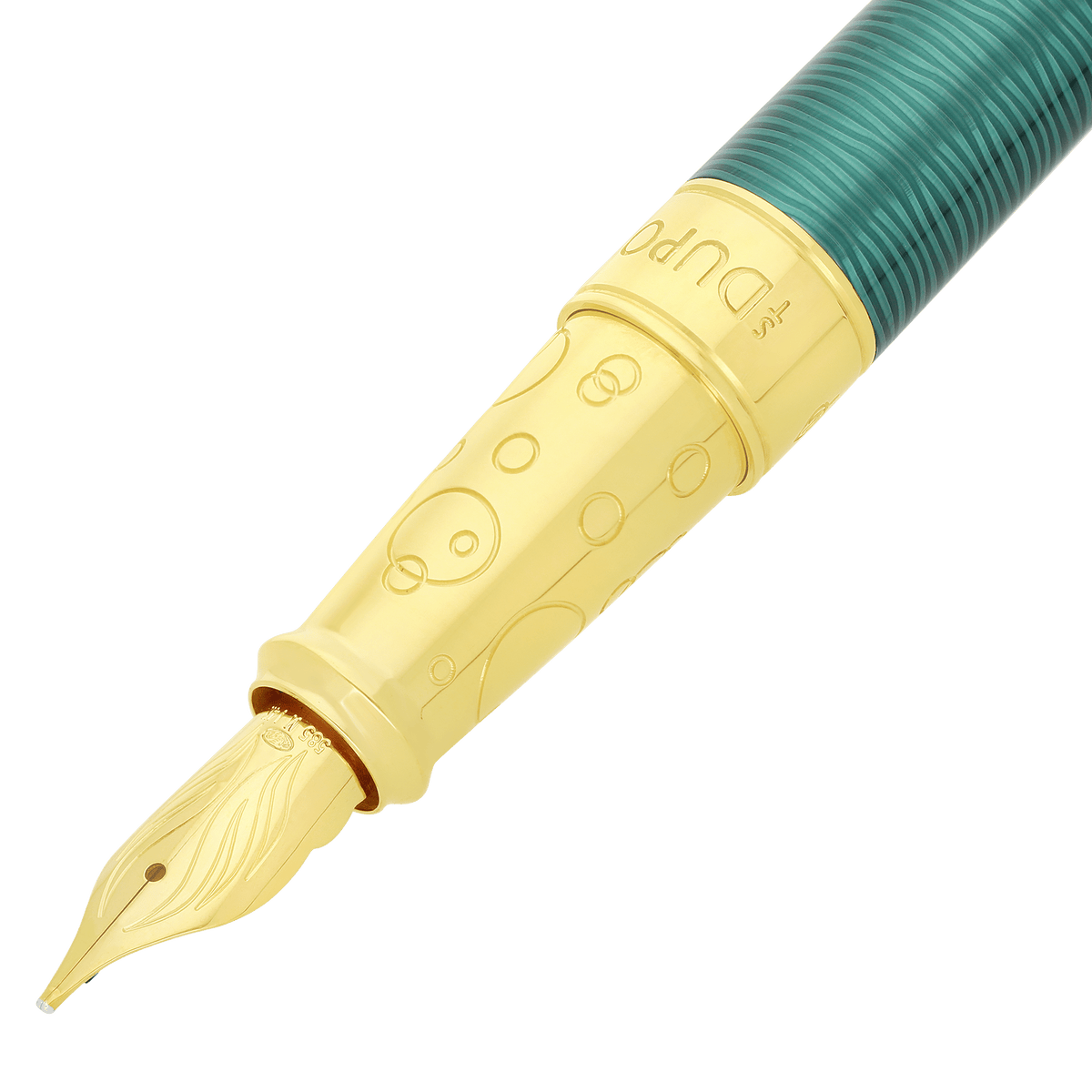 Stylo plume S.T. Dupont grand Line D Eternity Pacifique or jaune — vue de trois quarts