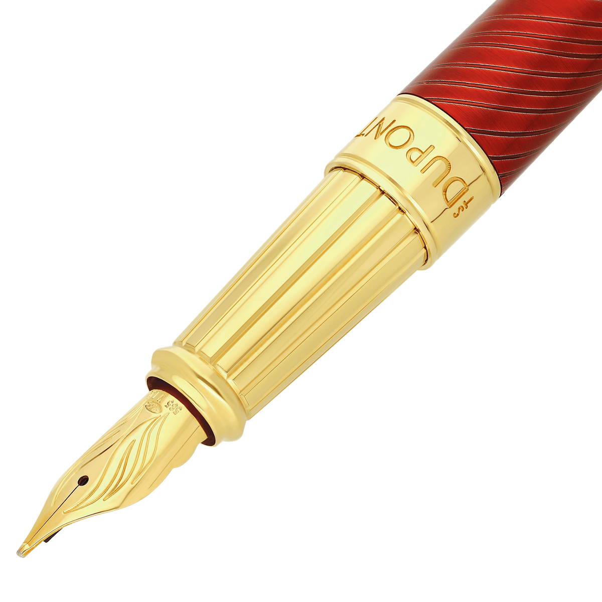 S.T. Dupont Line D Eternity - grand stylo plume nouvel un chinois Horse rouge / or jaune — autre vue