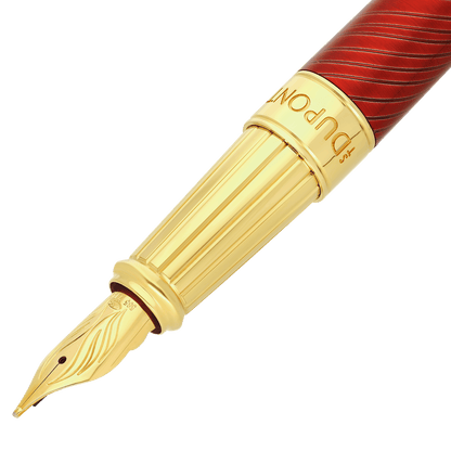 S.T. Dupont Line D Eternity - grand stylo plume nouvel un chinois Horse rouge / or jaune — autre vue