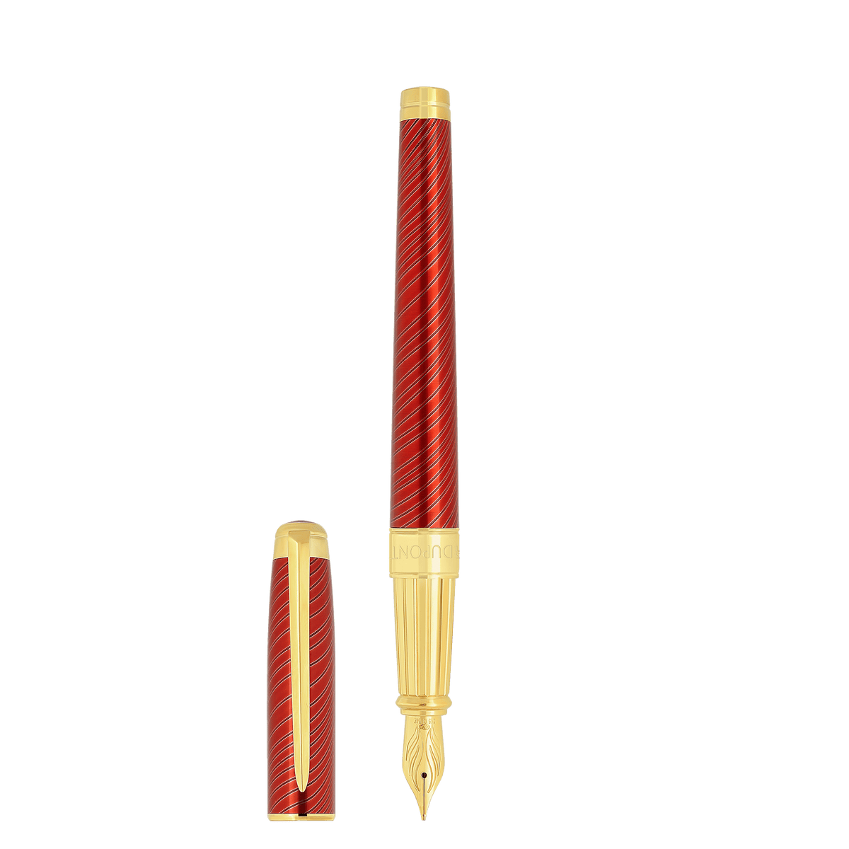 Stylo plume S.T. Dupont grand D crinière de cheval rouge or jaune