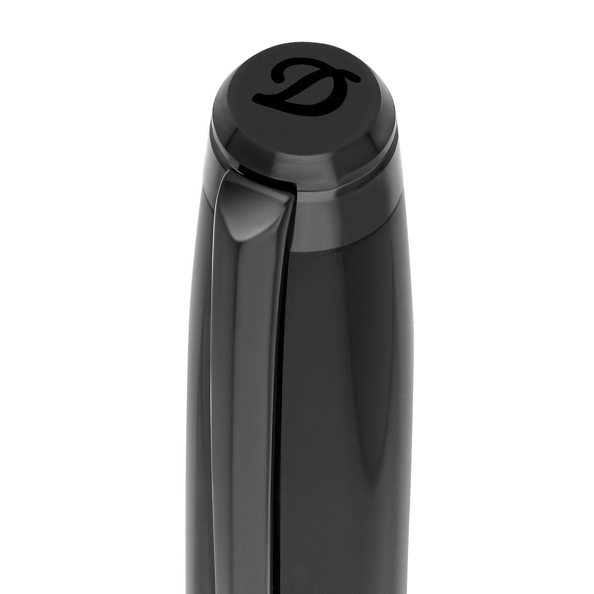 Stylo plume S.T. Dupont D laque noir soyeux — vue de détail