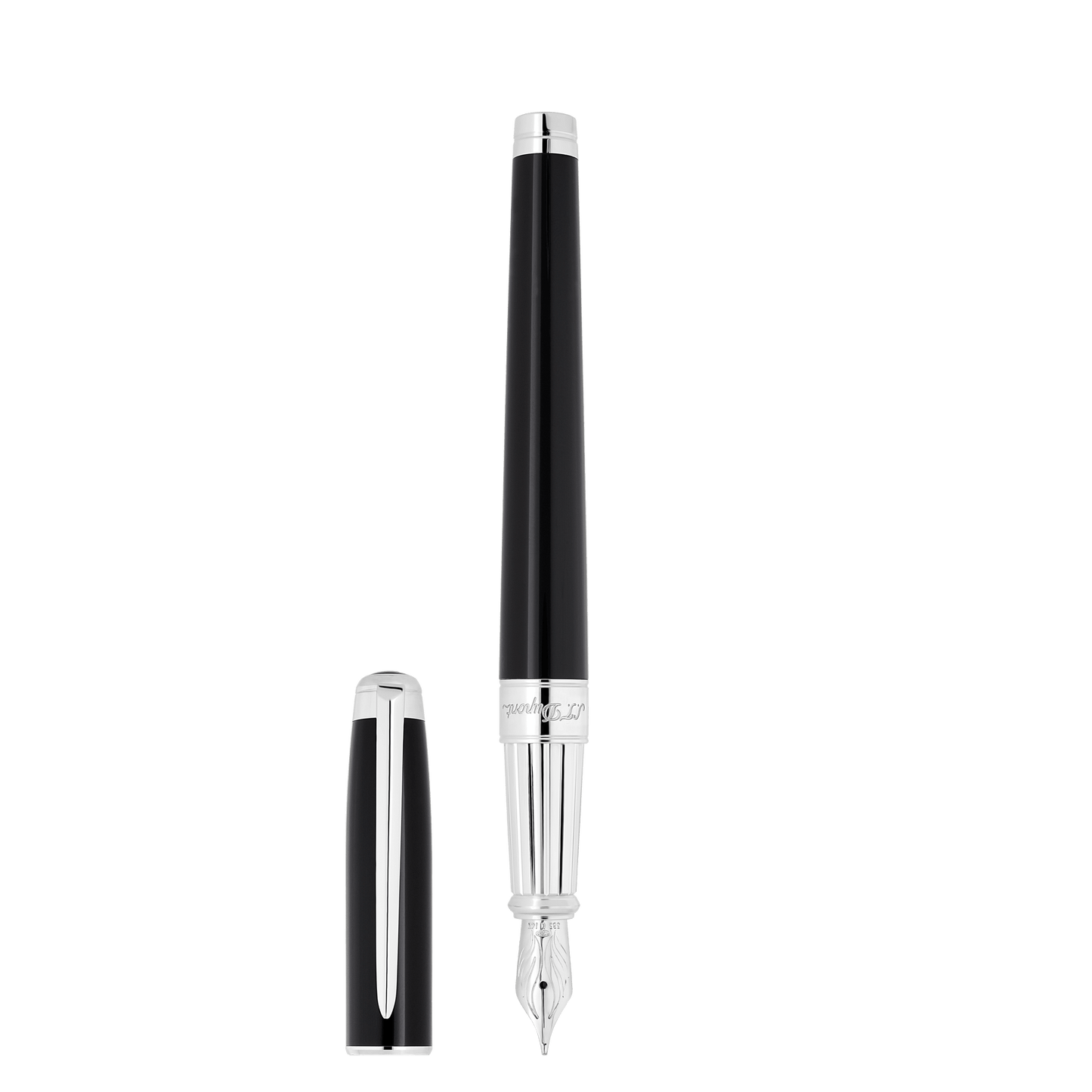 S.T. Dupont LINE D ETERNITY - LARGE FOUNTAIN PEN LACQUER BLACK / PALLADIUM — official product image