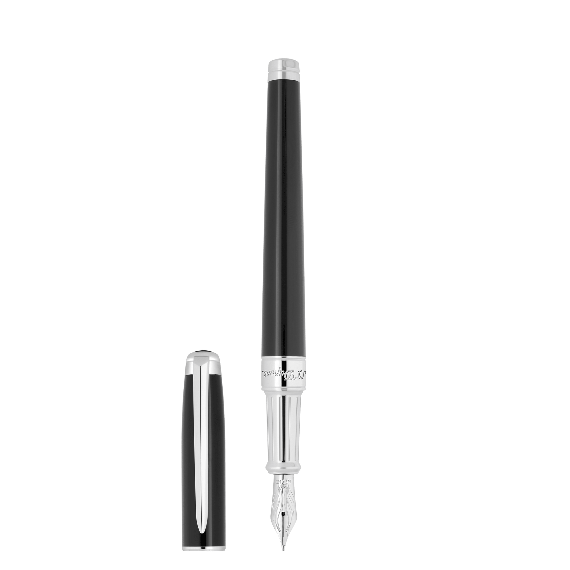 S.T. Dupont LINE D ETERNITY - MEDIUM FOUNTAIN PEN LACQUER BLACK / PALLADIUM — official product image