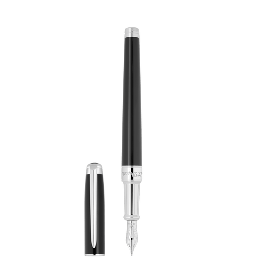 S.T. Dupont LINE D ETERNITY - MEDIUM FOUNTAIN PEN LACQUER BLACK / PALLADIUM — official product image