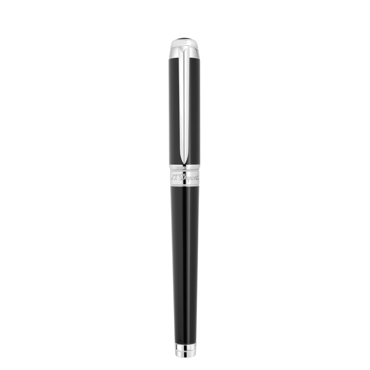 Stylo plume S.T. Dupont XL D laque noir palladium — vue de trois quarts