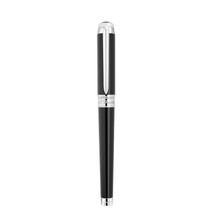 Stylo plume S.T. Dupont XL D laque noir palladium — vue de trois quarts