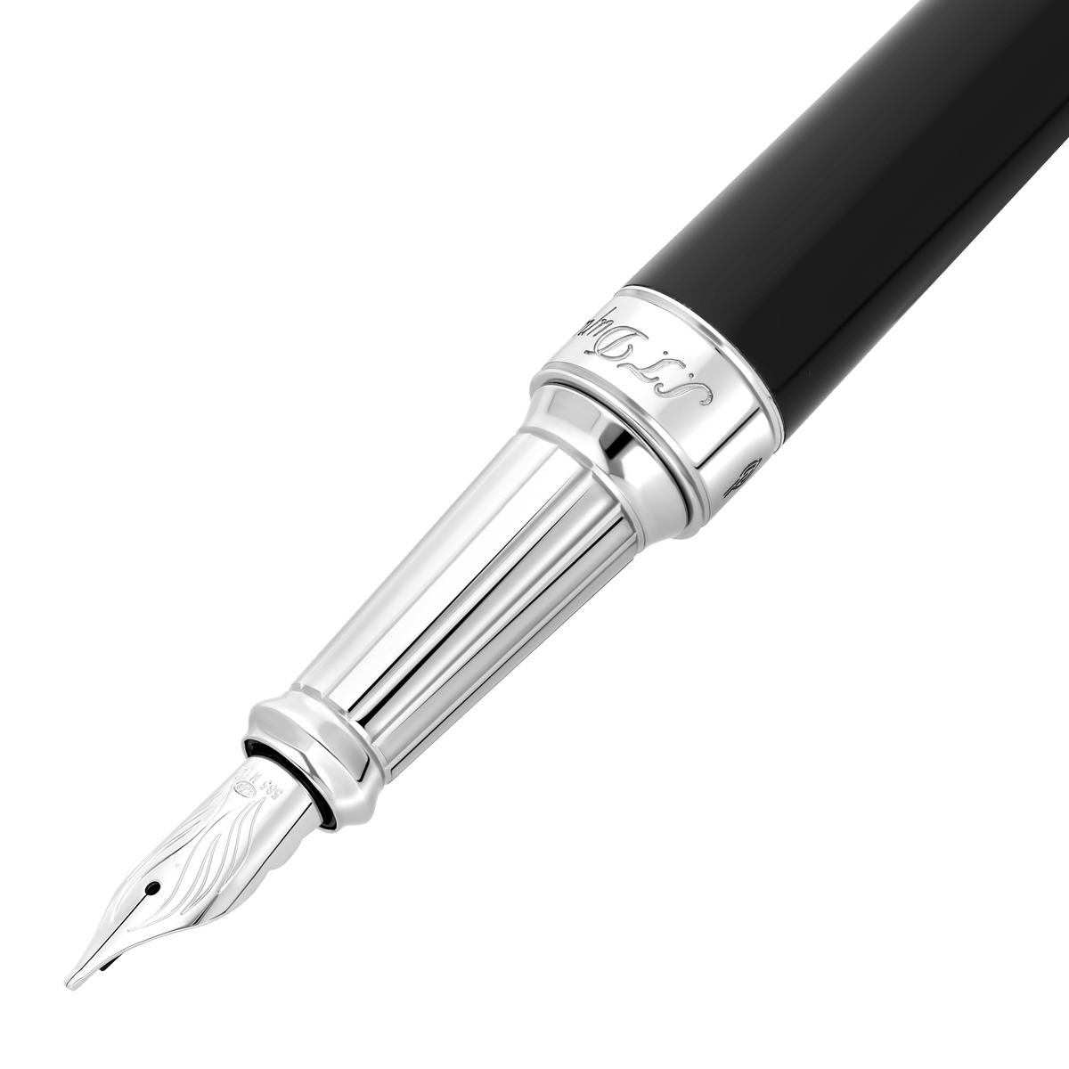 Stylo plume S.T. Dupont XL D laque noir palladium — autre vue