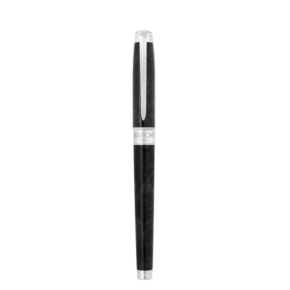 S.T. Dupont Medium D Eternity Fountain Pen Popote Black Palladium — angle view