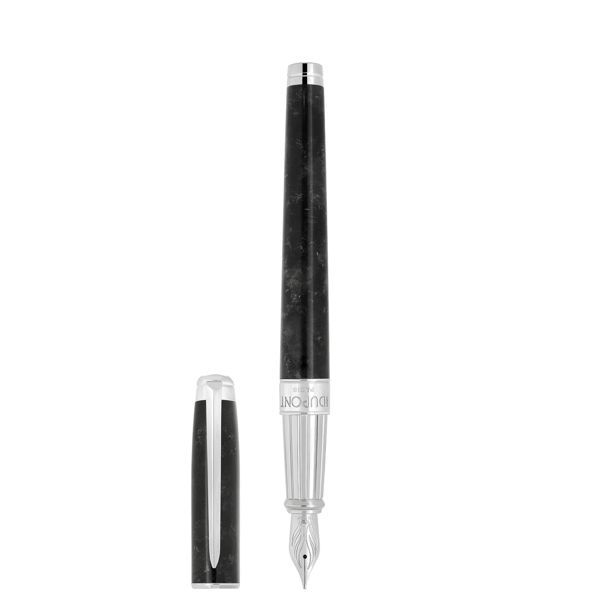 S.T. Dupont Medium D Eternity Fountain Pen Popote Black Palladium