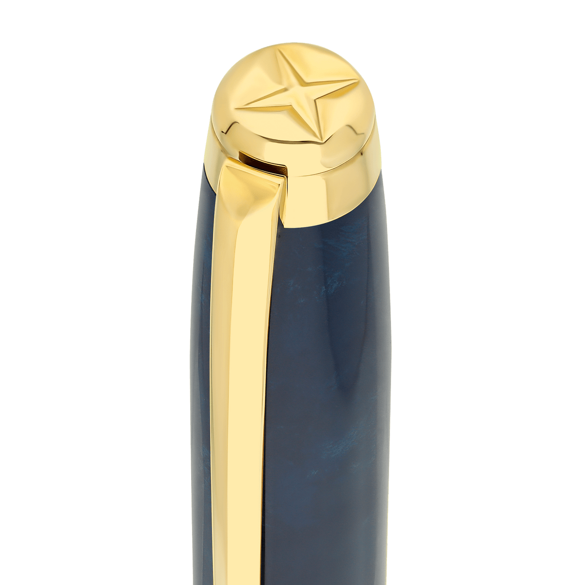 Stylo plume S.T. Dupont grand D Eternity popote bleu or jaune — vue de détail