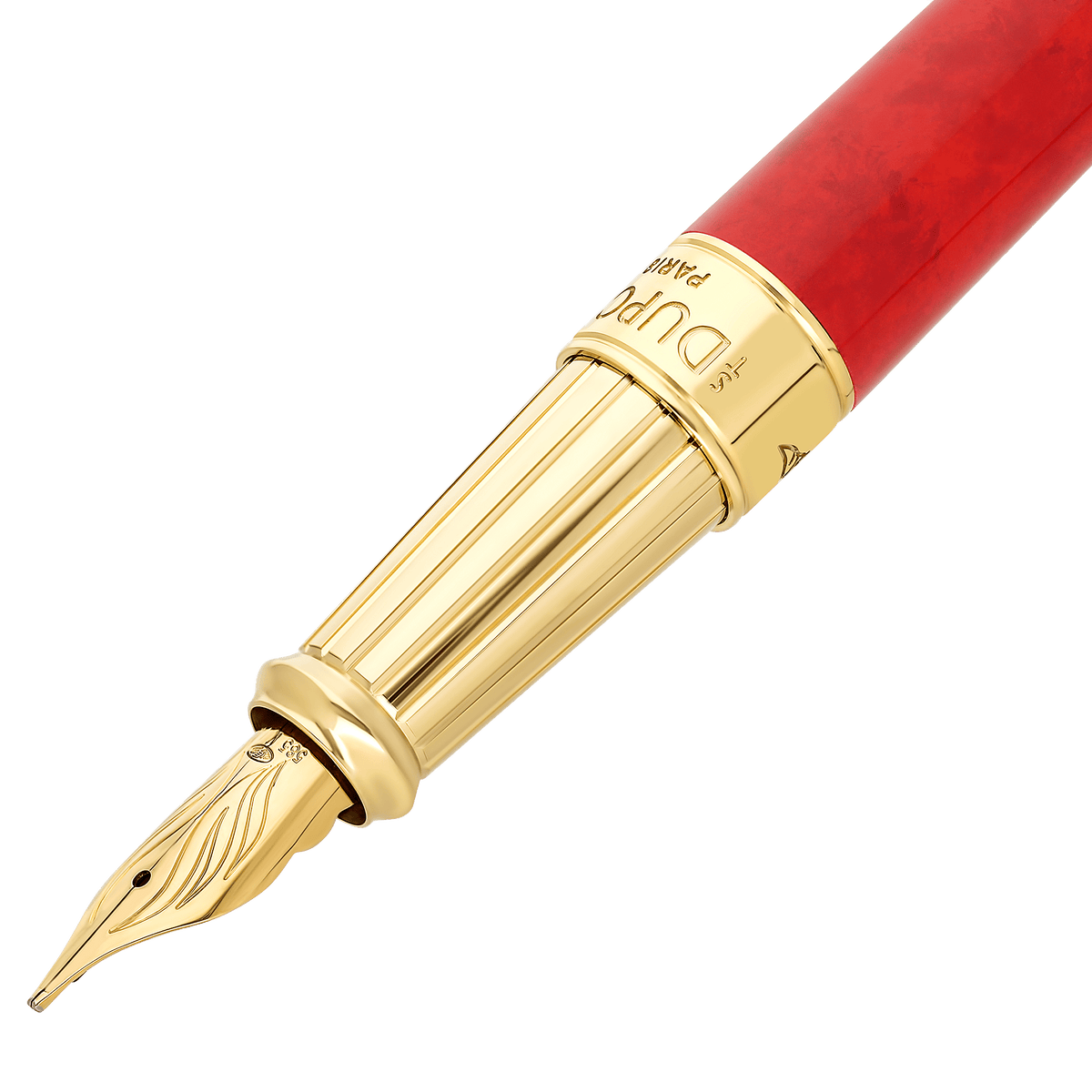 Stylo plume S.T. Dupont grand D Eternity popote rouge or jaune — autre vue