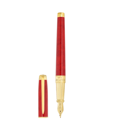 Stylo plume S.T. Dupont grand D Eternity popote rouge or jaune